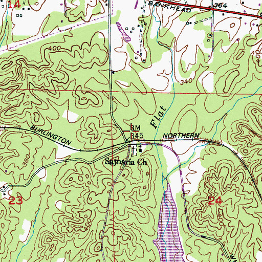 Topographic Map of Samaria Cemetery, AL