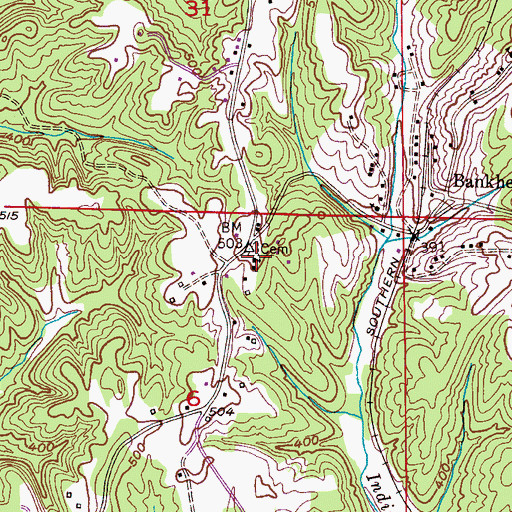 Topographic Map of Sardis Church of the Nazarene, AL