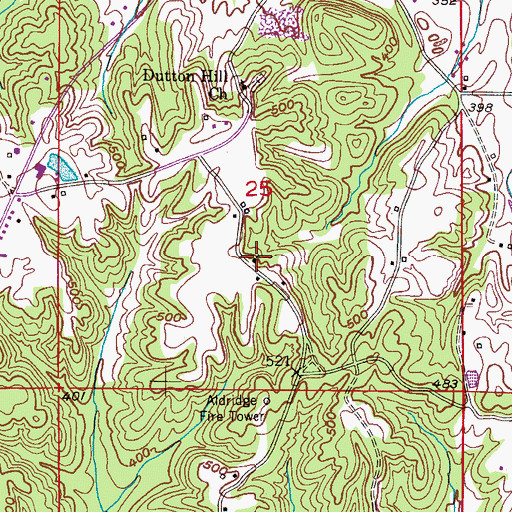 Topographic Map of Shiloh Church, AL