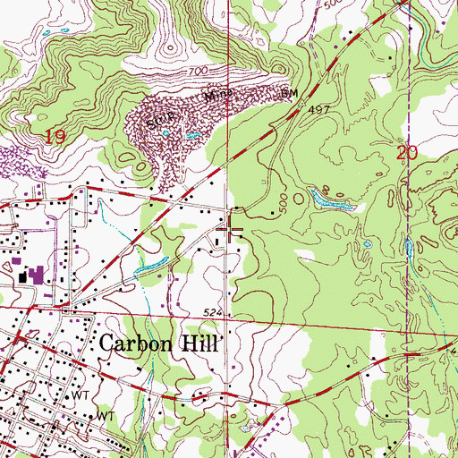 Topographic Map of Sides School, AL