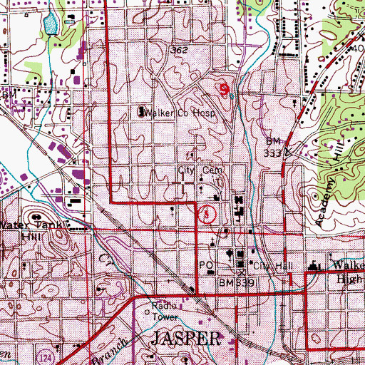 Topographic Map of Sixth Avenue Church of Christ, AL