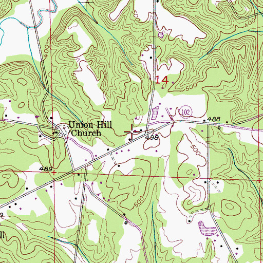 Topographic Map of Townley Church, AL