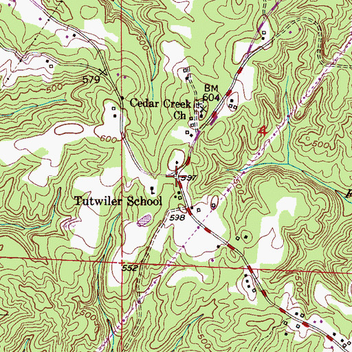 Topographic Map of Tutwiler, AL