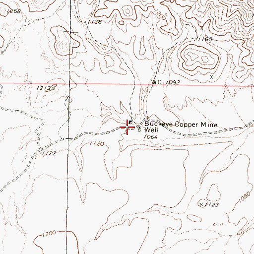 Topographic Map of Buckeye Copper Mine Well, AZ