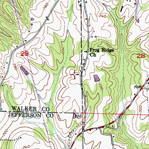 Topographic Map of Union Grove School (historical), AL