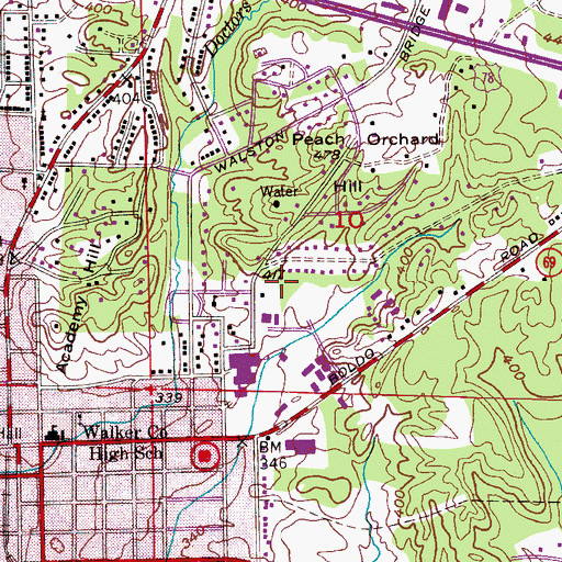 Topographic Map of Valley Park, AL