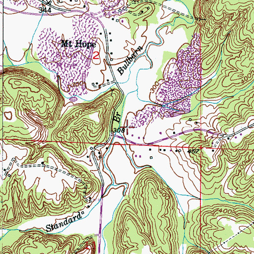 Topographic Map of Valley View Church, AL