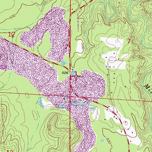 Topographic Map of Yateman Mines, AL