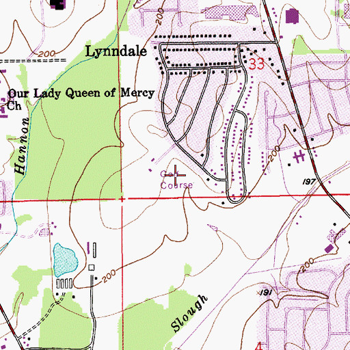 Topographic Map of Colonial Acres Country Club, AL