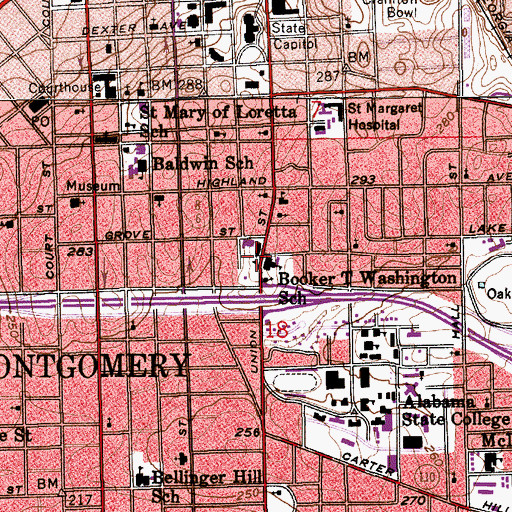 Topographic Map of Congo Square, AL