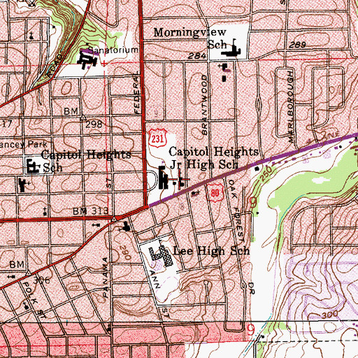 Topographic Map of Covenant Presbyterian Church, AL