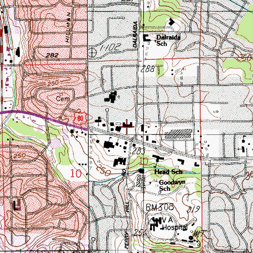 Topographic Map of Dalraida Shopping Center, AL