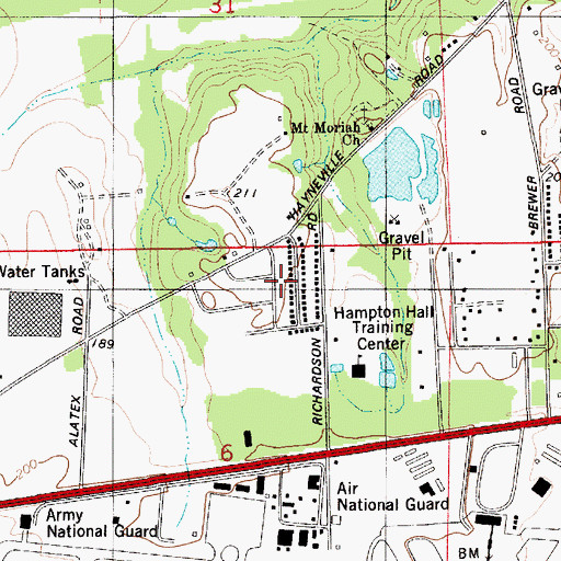 Topographic Map of Dannley Pines, AL