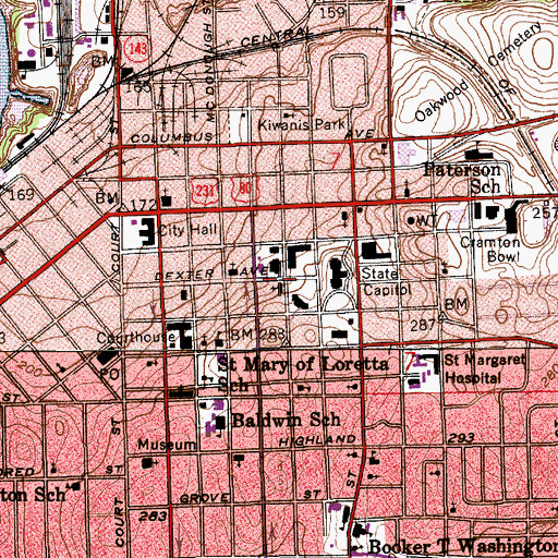 Topographic Map of Dexter Avenue Baptist Church, AL