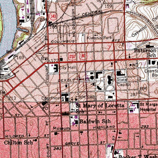 Topographic Map of Dexter Avenue Methodist Church, AL