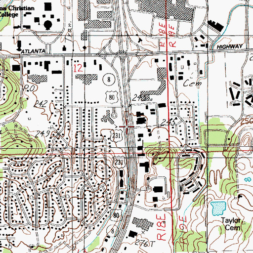 Topographic Map of Dozier Elementary School, AL