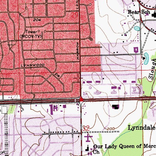 Topographic Map of Druid Hills Church of Christ, AL