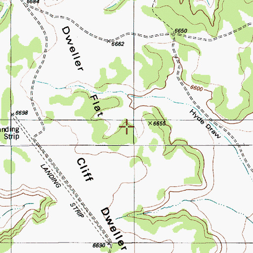 Topographic Map of Cliff Dweller Flat, UT
