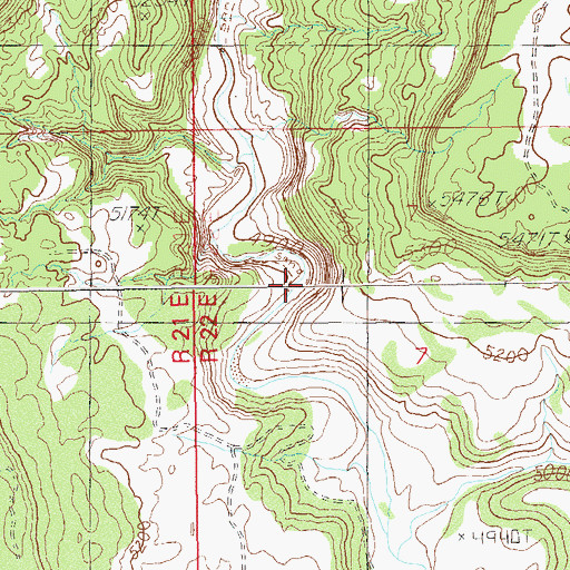 Topographic Map of Cottonwood Canyon, UT