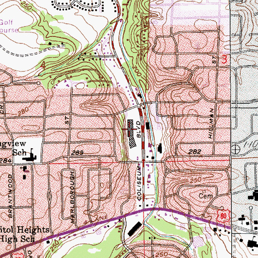 Topographic Map of East Brook Shopping Center, AL