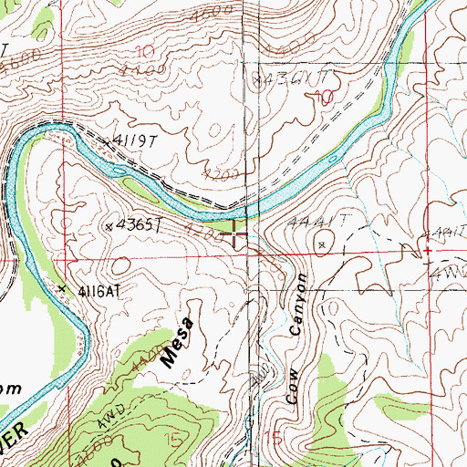 Topographic Map of Cow Canyon, UT
