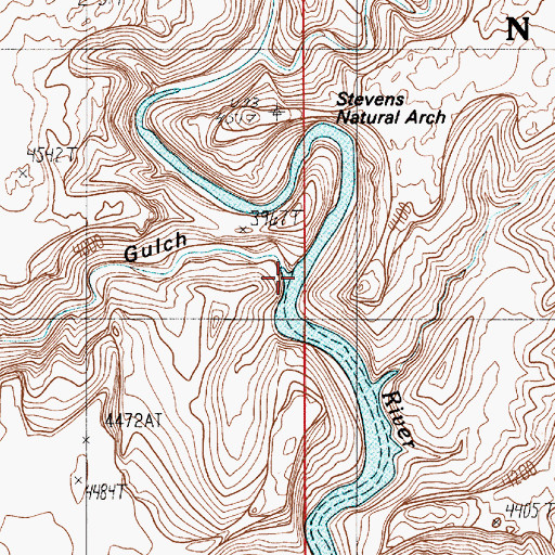 Topographic Map of Coyote Gulch, UT