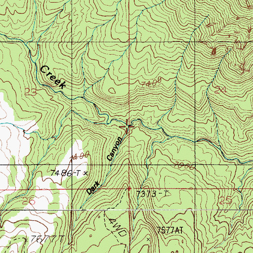 Topographic Map of Dark Canyon, UT