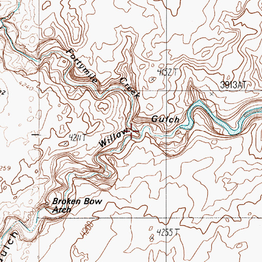 Topographic Map of Fortymile Creek, UT