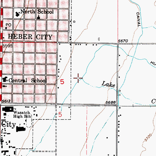 Topographic Map of Lake Creek, UT