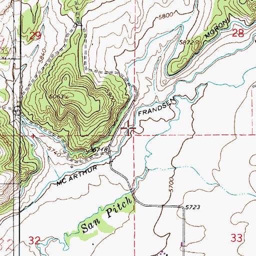 Topographic Map of McArthur Frandsen Canal, UT