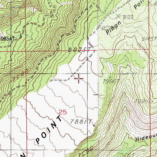Topographic Map of Pion Point, UT