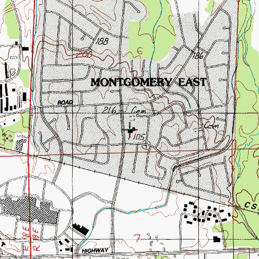 Topographic Map of Eastdale Baptist Chapel, AL