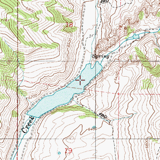 Topographic Map of South Fork Heiners Creek, UT