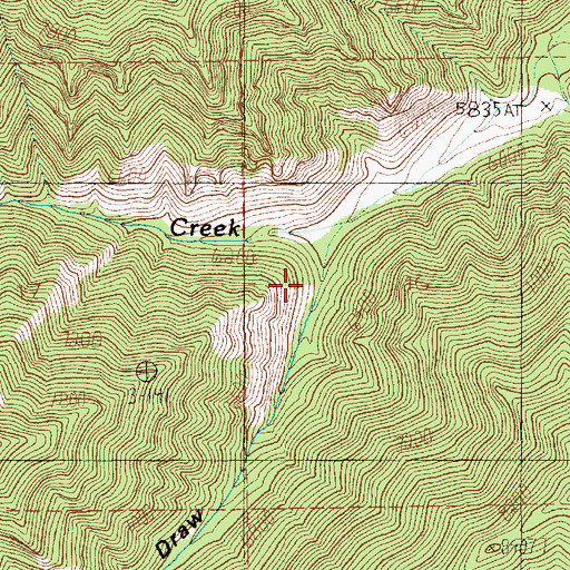 Topographic Map of Twin Springs Draw, UT