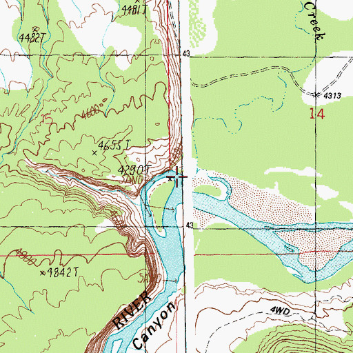 Topographic Map of Westwater Creek, UT