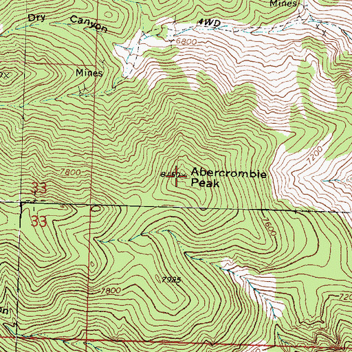 Topographic Map of Abercrombie Peak, UT