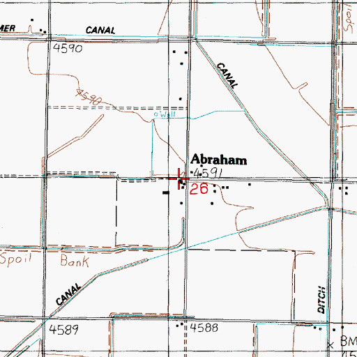 Topographic Map of Abraham, UT