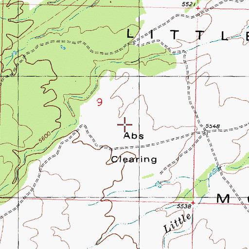 Topographic Map of Abs Clearing, UT