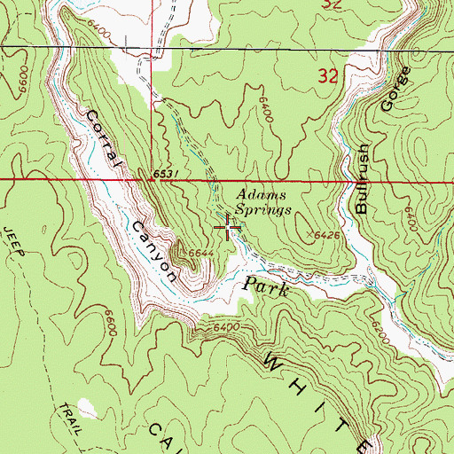 Topographic Map of Adams Springs, UT