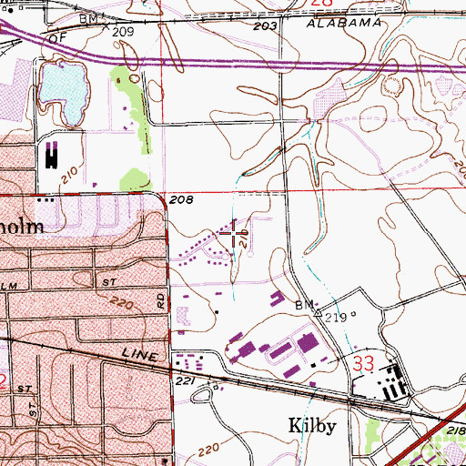Topographic Map of Eastern Meadows, AL