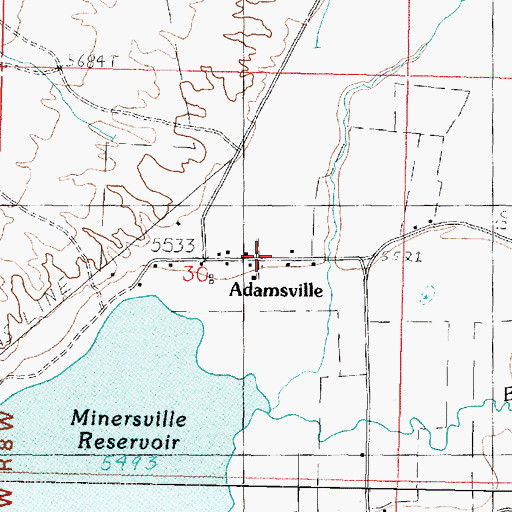 Topographic Map of Adamsville, UT