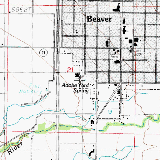 Topographic Map of Adobe Yard Spring, UT