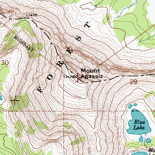 Topographic Map of Mount Agassiz, UT