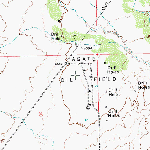 Topographic Map of Agate Oil Field, UT