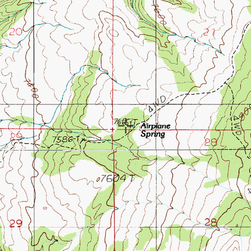 Topographic Map of Airplane Spring, UT
