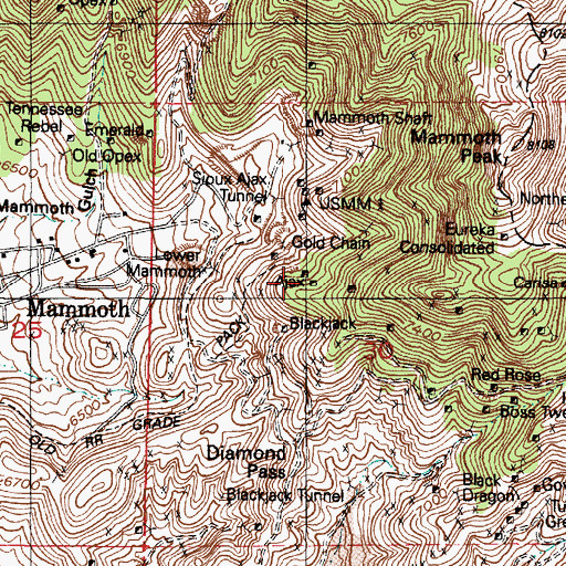 Topographic Map of Ajax, UT