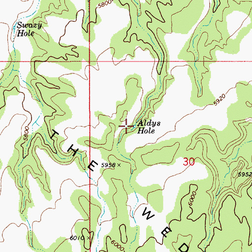 Topographic Map of Aldys Hole, UT