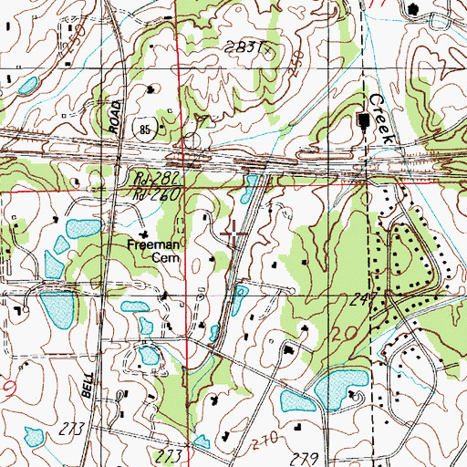 Topographic Map of Eastwood Farms, AL