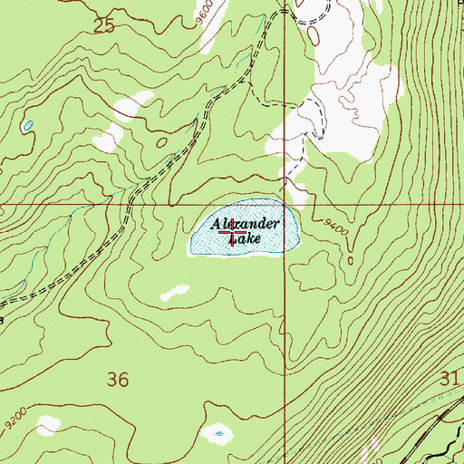 Topographic Map of Alexander Lake, UT