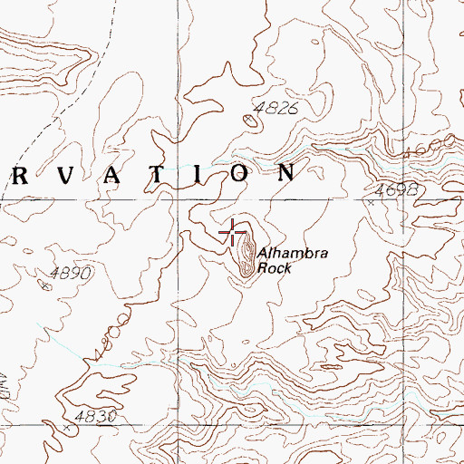 Topographic Map of Alhambra Rock, UT